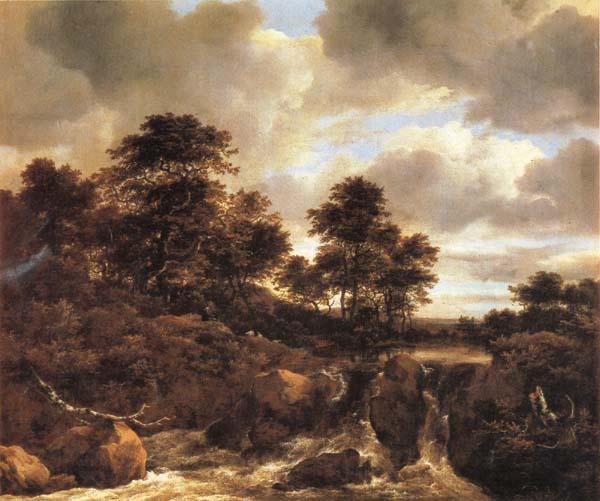 Jacob van Ruisdael Landscape with Waterfall Norge oil painting art